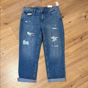 Maurices Blue Distressed Ankle Jeans